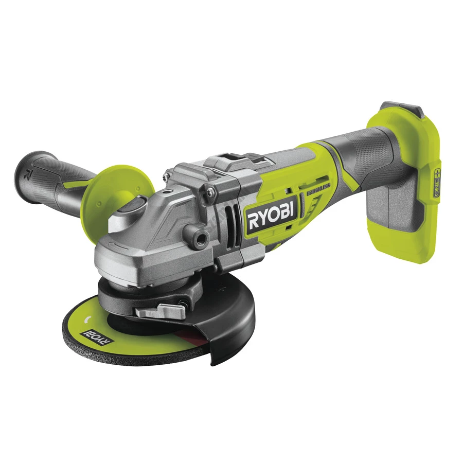 Ryobi 18 V szénkefe nélküli sarokcsiszoló, 125 mm, csiszolótárcsa, védőburkolat, pótfogantyú, akku és töltő nélkül | R18AG7-0 (5133002852) Ryobi 18 V szénkefe nélküli sarokcsiszoló, 125 mm, csiszolótárcsa, védőburkolat, pótfogantyú, akku és töltő nélkül | R18AG7-0 (5133002852)